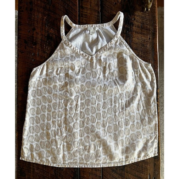 St. Tropez West 100% Linen Womens Sleeveless Paisley print Top Size Large - Picture 5 of 12